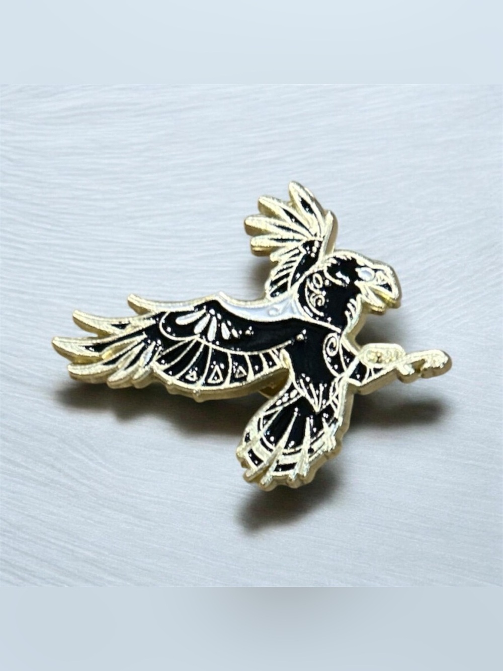 Gold and Black Eagle Enamel Pin -